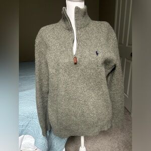SOLD Ralph Lauren Gray Zip-Up Sweater for Men